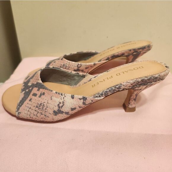 Donald J Pliner "Luis" Peach Python Print Leather Slide Sandals Sz.6 Ret.$235 - Picture 5 of 9